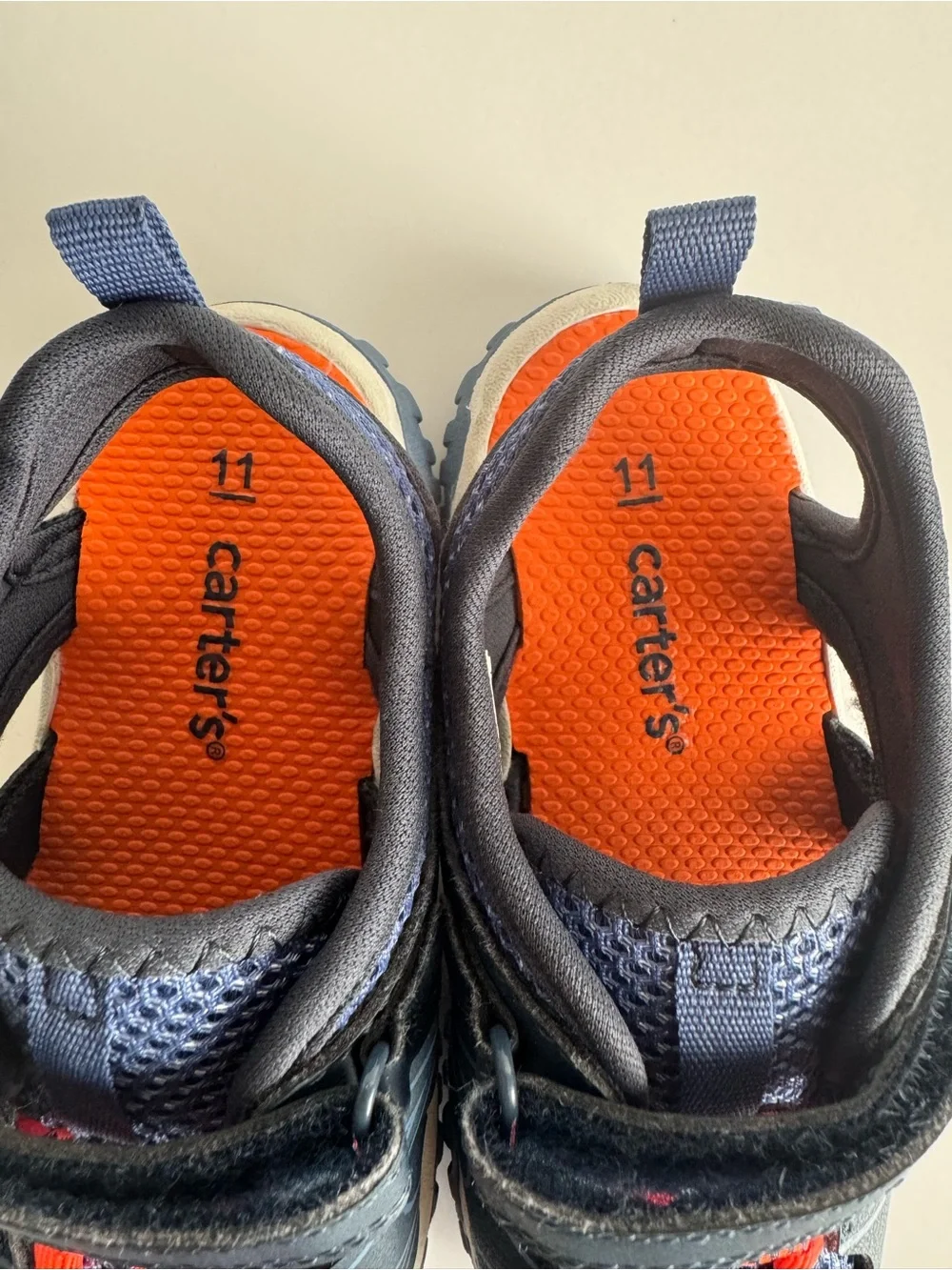 Carter's Navy and Orange Toddler Sandals - Size 11